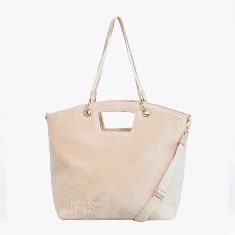 BEIS Terry Tote in Beige for Travel NWT